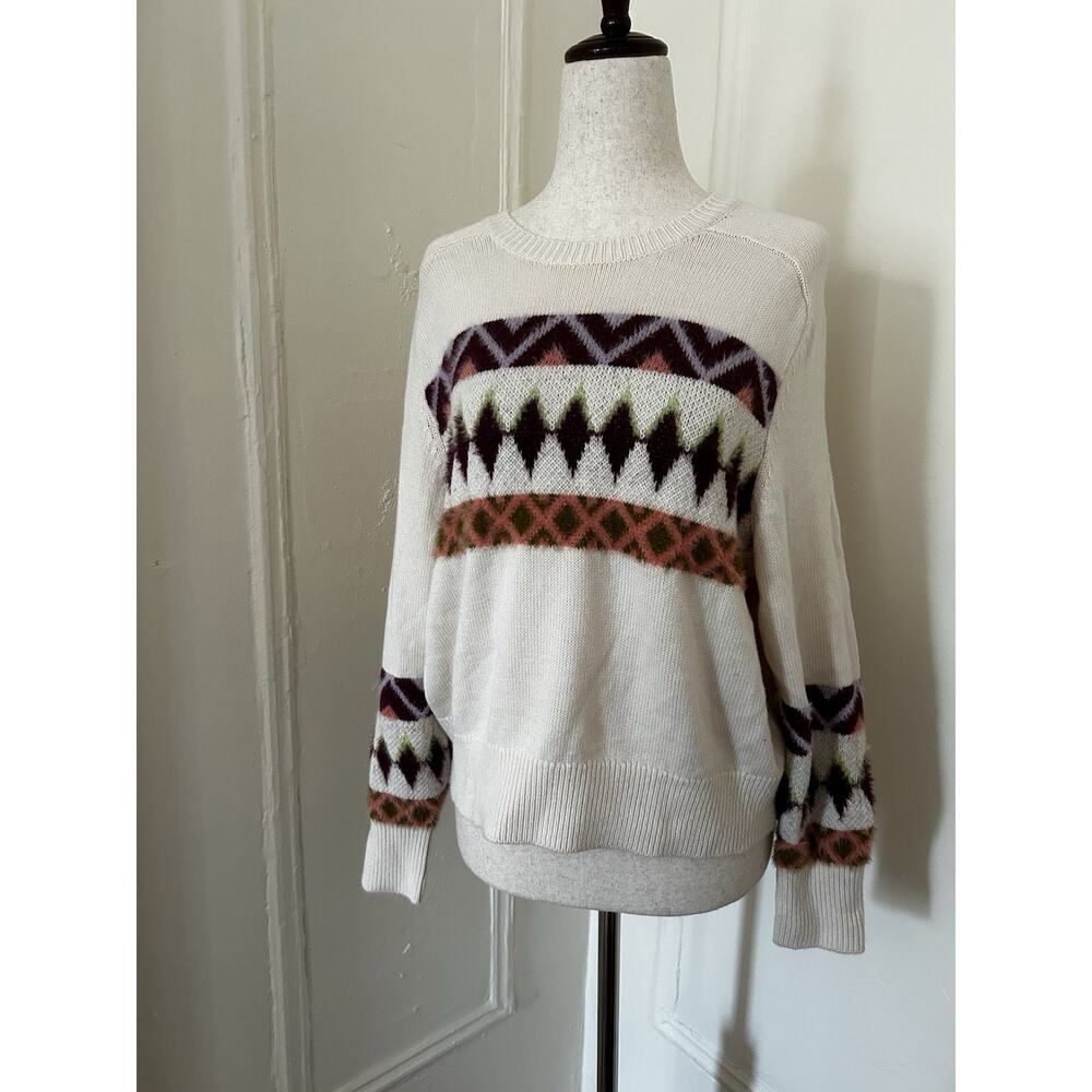 525 America Ivory Fair Isle Sweater NWT‎ | S